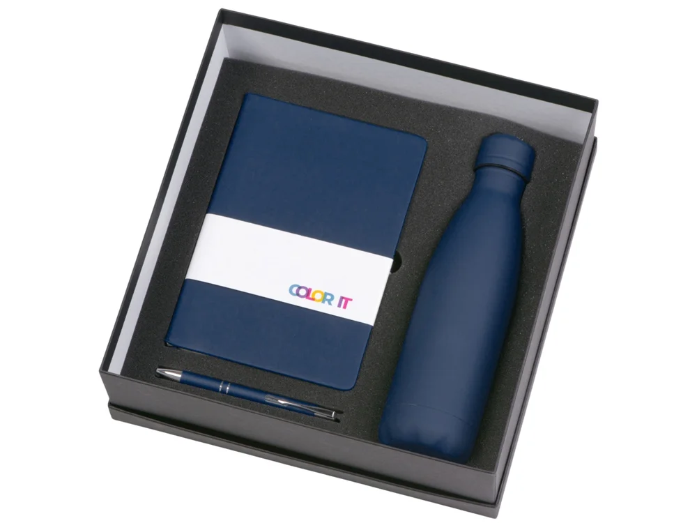 Подарочный набор Color it с блокнотом, металлической ручкой и термобутылкой