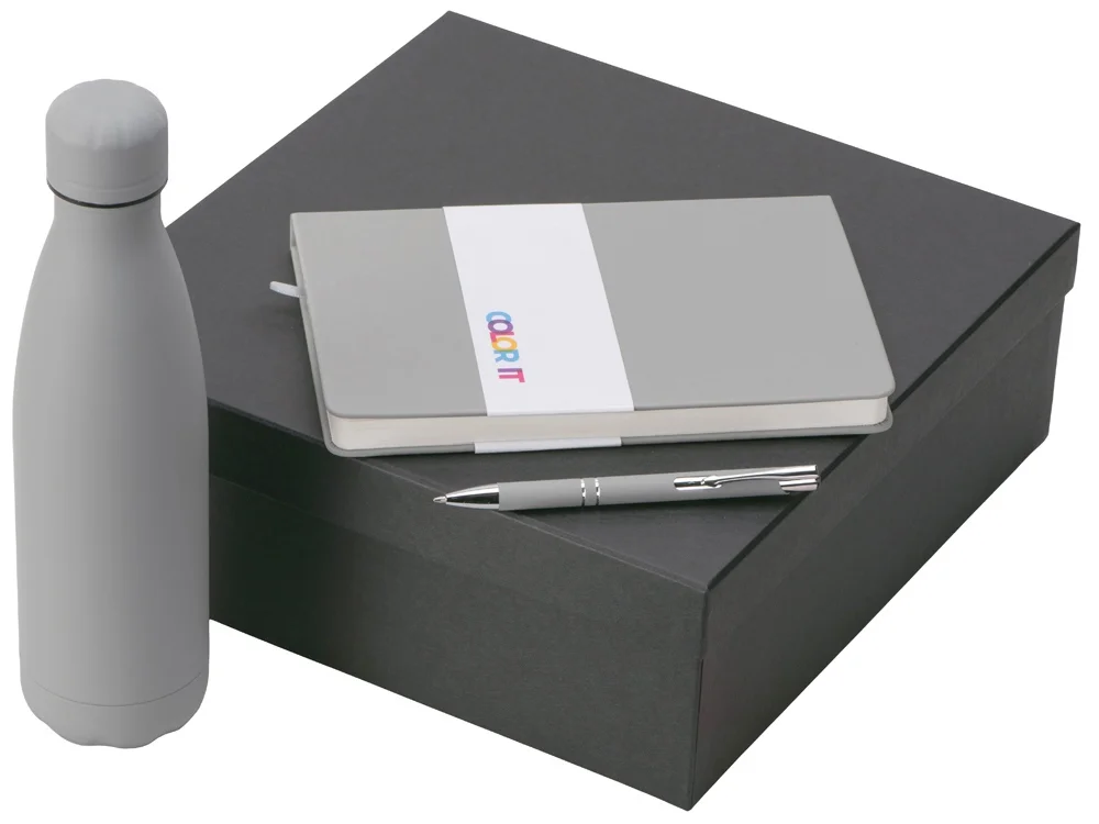 Подарочный набор Color it с блокнотом, металлической ручкой и термобутылкой