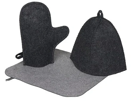 Банный набор из шапки, рукавицы и коврика Calm