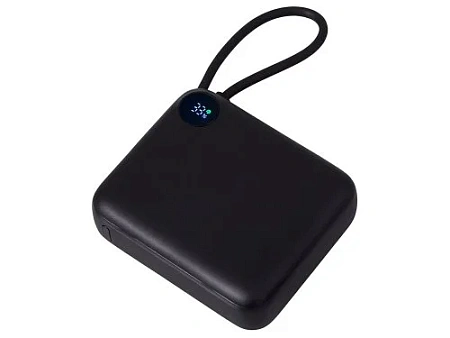 Внешний аккумулятор со встроенным кабелем Liri, QC/PD, 10000 мАч