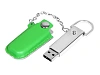 USB 2.0- флешка на 16 Гб в массивном корпусе с кожаным чехлом