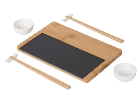 Набор для сервировки роллов и суши со сланцевой доской Maki