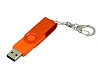 USB 2.0- флешка промо на 16 Гб с поворотным механизмом и однотонным металлическим клипом