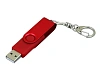 USB 2.0- флешка промо на 16 Гб с поворотным механизмом и однотонным металлическим клипом