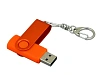 USB 2.0- флешка промо на 16 Гб с поворотным механизмом и однотонным металлическим клипом
