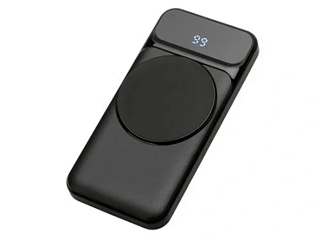 Магнитный беспроводной внешний аккумулятор со встроенными кабелями Мэни, 10000 мАч