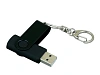 USB 2.0- флешка промо на 16 Гб с поворотным механизмом и однотонным металлическим клипом
