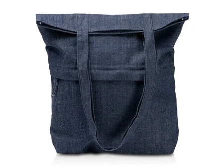 Сумка из переработанной джинсовой ткани Кирк с передним карманом на молнии