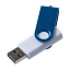 Флешка Twist Color, черная с синим