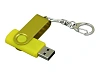 USB 2.0- флешка промо на 16 Гб с поворотным механизмом и однотонным металлическим клипом