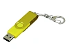 USB 2.0- флешка промо на 16 Гб с поворотным механизмом и однотонным металлическим клипом