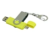 USB 2.0- флешка на 16 Гб с поворотным механизмом и дополнительным разъемом Micro USB