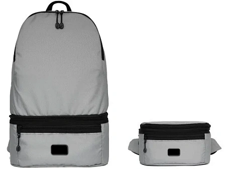 Рюкзак-трансформер 2-в-1 Athletica водостойкий с поясной сумкой из переработанного пластика