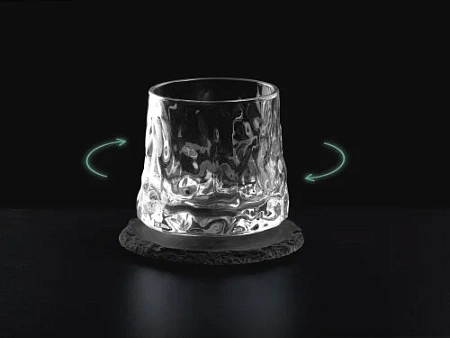 Вращающийся бокал для виски на сланцевом костере Bromo