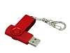 USB 2.0- флешка промо на 16 Гб с поворотным механизмом и однотонным металлическим клипом