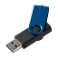 Флешка Twist Color, черная с синим