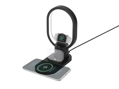 Беспроводная зарядная станция 4-в-1 Portal c лампой, 15 Вт