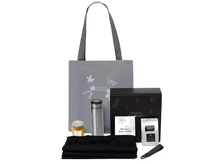 Подарочный набор Re:f. Walk с палантином, шоппером и термосом